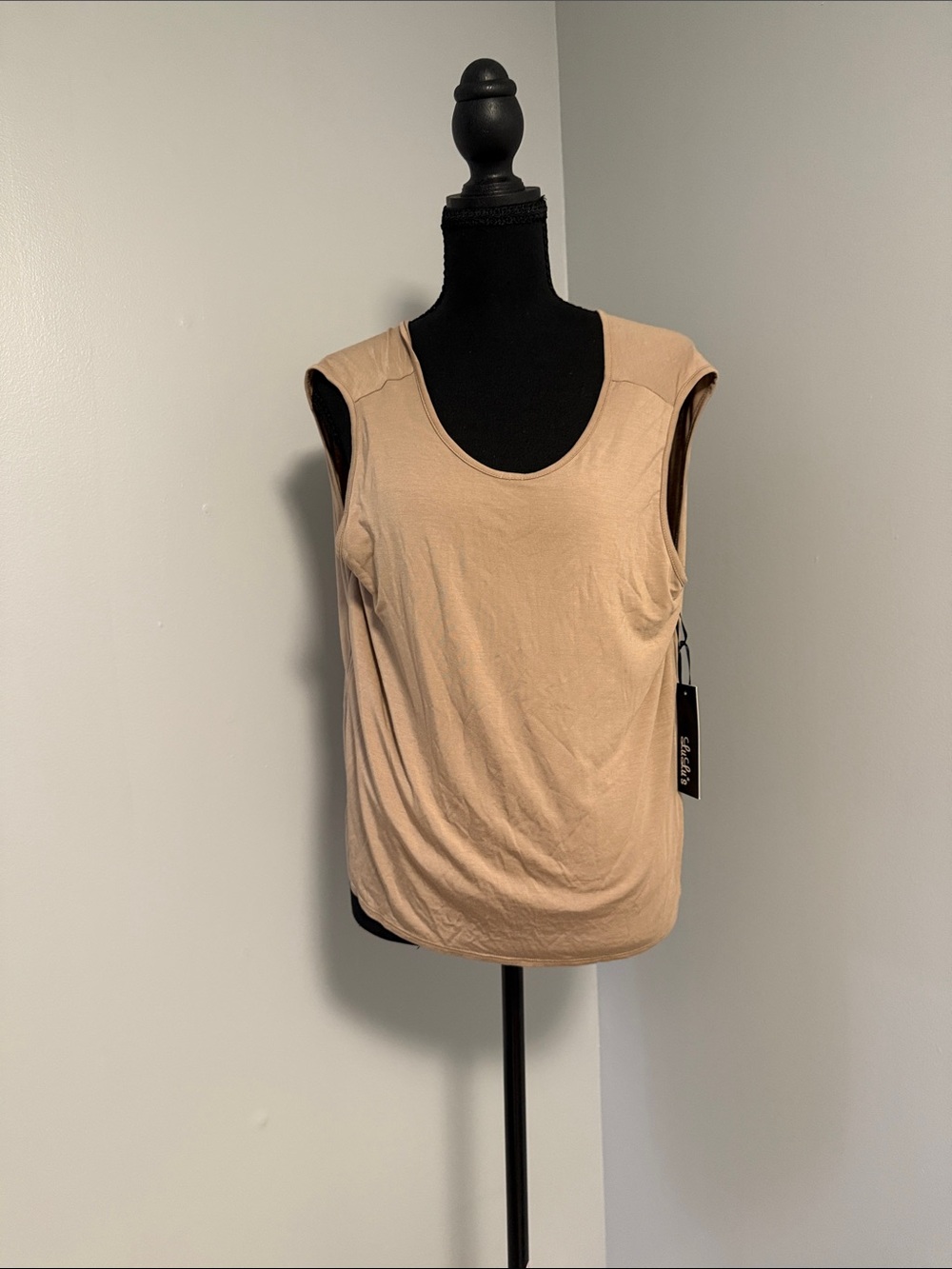 Lulu's Scoop Neck Sleeveless Tank - Beige
